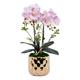 Decor Artificial Flowers With Vase Artificial Flowers Phalaenopsis With Planter Large Artificial Orchid In Vase Fake Flower For Living Room Arrangements Faux Flowers Arrangements Ornaments small gift