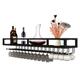 TZUFA Wall-Mounted Wine Glass Holder, Hanging Stemware Holder Easy to Install Space Saving Metal Wine Shelf Rugged and Durable, Wine Glass Rack for Kitchen Bar