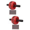 POPETPOP 2pcs Ab Wheel Abdominal Wheel Workout Abdominal Roller Fitness Roller Wheel Body Building Workout Machines Red Abs Wheel Men and Women Pp-tpe Steel Handle Sponge Cover Mute