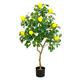 Artificial Tree 120cm/3.9ft Fake Tree Artificial Lemon Tree for Living Rooms Home Artificial Plant Yellow Fake Lemon Fruits with Green Leaves Faux Plants