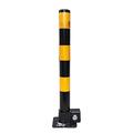 Car Parking Space Lock Bollard - High Visibility Yellow and Red Lockable Fold Down Barrier Post for Private Driveways, with Locking Base