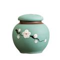 LUNIZ Sealed Tea Caddy Retro Ceramic Tea Canister Round Coffee Bean Canister With Lid Container Kitchen Flour Canister Salt Shaker Tea Jar with Lid (Color : B)