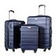 NESPIQ Business Travel Luggage 3-Piece ABS Luggage Set with TSA Locks, Includes 20", 24", 28" Spinner Suitcases Light Suitcase (Color : Blue2, Size : 20+24+28in)