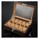 DameCo Watch Case Solid Wood Watch Box 10 Slot Wooden Jewelry Box With Key And Glass Top Jewelry Storage Organizer Display Box Watch Box interesting