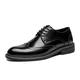 AQQWWER Mens Dress Shoes Style Men Casual Shoes Real Cow Leather Brown Black Lace Up Brogues Wedding Shoes for Male Breathable Mens Footwear (Color : Schwarz, Size : 6.5 UK)