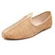 Mens Gents Groom Traditional Ethnic Wedding Indian Pumps Khussa Jutti Flat Slipon Gold Shoes Size 9 UK 43 EU