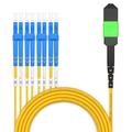 AMPCOM MPO to LC Breakout Cable 9/125ÎŒm Singlemode OS1/OS2 (8 Fiber, MPO to LC, Type B, LSZH/Riser, UPC, Yellow) 30m (98.4ft)