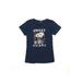 Instant Message Short Sleeve T-Shirt: Blue Marled Tops - Kids Girl's Size X-Large
