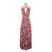 Charlotte Russe Casual Dress - Midi Plunge Sleeveless: Red Dresses - Women's Size Small