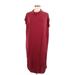 Eileen Fisher Casual Dress - Shift Mock Short sleeves: Burgundy Solid Dresses - Women's Size Medium