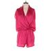 Bibi Romper Plunge Sleeveless: Pink Solid Rompers - Women's Size Small