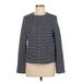 Uniqlo Cardigan Sweater: Blue Color Block Sweaters & Sweatshirts - Women's Size Medium