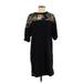 Rebecca Minkoff Casual Dress - Shift Crew Neck Short sleeves: Black Floral Dresses - Women's Size Small