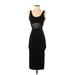 Heart & Hips Casual Dress - Midi Scoop Neck Sleeveless: Black Print Dresses - Women's Size Small