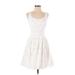 Lilly Pulitzer Casual Dress - A-Line Scoop Neck Sleeveless: White Solid Dresses - Women's Size 4