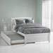 Twin size Elegant Design Platform Bed Wood Bed Frame with Trundle,Roll-out Trundle,No Box Spring Required