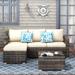 Cushioned All-weather Wicker 3-piece Patio Sectional Chat Set