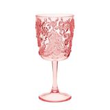 Paisley Plastic Wine Glasses Set of 4 (13oz), BPA Free Acrylic Wine Glass Set