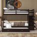 Twin Over Twin Wooden Bunk Bed with Trundle, Staircase & Drawers