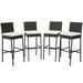 4 PCS Patio Wicker Barstools Bar Height Chairs