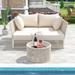 Outdoor Sunbed and Coffee Table Set Daybed withTempered Glass Table - 67*33*53