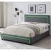 Upholstered Full Size Platform Bed with LED Lights and 4 Drawers