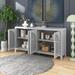 Storage Cabinets Sideboard With Artificial Rattan Door and Metal Handles