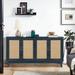 Rattan Sideboard Buffer Cabinet With 4 Rattan Doors, Adjustable Shelves, Storage Modern Storage Cabinet, Cupboard Console Table