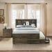 2 Pieces Bedroom Sets, Full Captain Bed with Nightstand & Bookshelf Headboard, Rustic Storage Platform Bed w/3 Drawers & Trundle