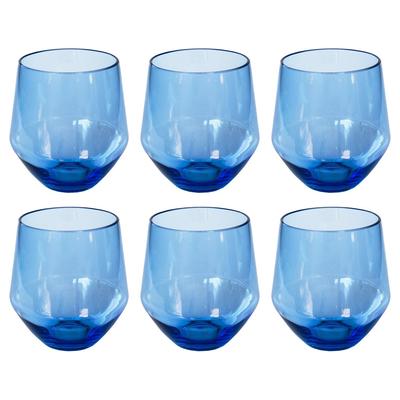 Angle Stemless, Blue, 18 oz, Set of 6