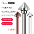 Chamfer Cutter 4.5-50mm 1 Flute 3 Flute 90° TiCN Coated Cobalt HSS Drill Bit Wood Metal Hole Cutter