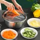 3 In 1 Multifunctional Grater Drain Basin Set Stainless Steel Grater Strainer with Washing Bowl Set