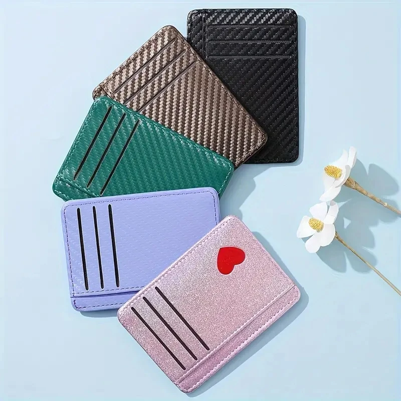 Herren minimalist ischen Kreditkarten halter RFID Blocking Leder Brieftasche schlanke Front tasche Brieftasche Image