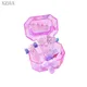 XZJJA Maiden Cute Pink Mini Lock Catch Key Storage Boxs Woman Jewellery Receive Bins Portable Travel