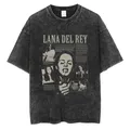 Singer Lana Del Rey maglietta grafica T-Shirt oversize Vintage in cotone lavato di alta qualità per