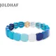 New Arrival 10mm Honeycomb Enamel Elastic Bracelets Colorful Beads Bracelets For Women Bohemian