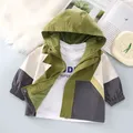 Cappotto per bambini 2023 primavera nuovi ragazzi edizione coreana giacca con cappuccio Color Block