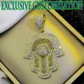 Exclusive customized necklace for hip-hop. Diamond inlaid gold pendant 18K classical gold-plated