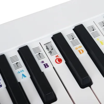 61/88 Key Piano Note Strips Upright Pianos White Silicone Note Sticker Electronic Keyboard Keyboard