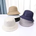 Women Winter New Ultra-light Down Cotton Rhombus Fisherman Hat Cap Cotton Jacket Warm Korean Casual