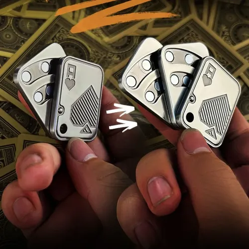 Metall drei schicht ige Push Slider Dekompression Spielzeug Anti-Stress Edc Gyro Poker ein Spielzeug