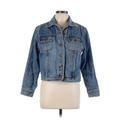 Bill Blass Jeans Denim Jacket: Short Blue Print Jackets & Outerwear - Women's Size Large Petite