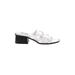 Steve Madden Mule/Clog: Slip-on Chunky Heel Casual White Shoes - Women's Size 9 - Open Toe