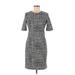 Theory Casual Dress - Sheath Crew Neck Short sleeves: Gray Dresses - Women's Size 6