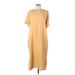 Uniqlo Casual Dress - Shift: Tan Print Dresses - Women's Size Medium