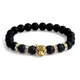 SUMENG New Natural Stone Beads Men Bracelets Lucky Charm Matte Black Onyx Matt Tiger Leopard