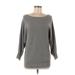 Garnet Hill Cashmere Pullover Sweater: Gray Marled Sweaters & Sweatshirts - Women's Size Medium