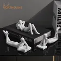 NORHTEUINS resin abstract reading man figure figurines interior art Thinker statue Decoration