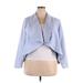 H By Halston Jacket: Short Blue Print Jackets & Outerwear - Women's Size 18