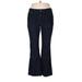 Eddie Bauer Cord Pant Flared Leg Boyfriend: Blue Solid Bottoms - Women's Size 14